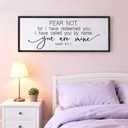 Fear Not for I Have Redeemed You Sign Framed Wall Art, 40''15'' Rustic Religious Christian Isaiah 43:1 Bible Verse Sign, Horizontal Holy Inspirational Catholic Scripture Decor