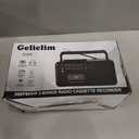 Gelielim Cassette Tape Player Bluetooth Boombox, Cassette Player AM/FM/SW Radio Stereo, Tape Player/Recorder with 8W Speaker and Earphone Jack, USB/TF Card Player, AC Powered or Battery Operated