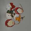 5 Pack Rustic Metal Double-Sided Christmas Tree Ornaments Tin Santa Snowman Decorations Hanging Pendants Ornaments Christmas Hanging Ornament Xmas Holiday Decor