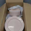 Goodluck 200PCS Disposable Pink Plastic Plates, Heavy Duty Disposable with 100 10.25 inch and 100 7.5 inch Dessert Plates for Party, Wedding, Baby Shower, Valentines