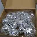 30 PCS Disco Balls Cake Decoration, Small Silver Reflective Mirror Ball Disco Table Decor 70s Disco Themed Party Supplies for Festive, 4 Sizes
