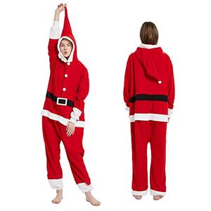 MAJ&COS Santa Costume Onesie Adult Pajamas Christmas Cosplay Unisex Onesies