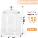 2 Pack 150 oz Candy Jars with Lids Clear Plastic Cookie Jar Large Unbreakable Candy Storage Containers Wide Mouth Airtight Candy Jars for Candy Buffet Cookies Snacks Kitchen Organization