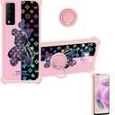 jioeuinly Case for TCL 30 V 5g Case Compatible with TCL 30 V 30v 5g Phone Case Cover [with Tempered Glass Screen Protector][Hard PC + Soft Silicone][Colorful Reflect Light] IMDF-JXX