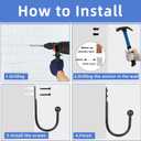 4 PCS Curtain Holdbacks, Wall Mounted Drapery Tiebacks Simple Style, Black