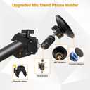 Mic Stand Phone Holder, for MagSafe Clamp Mount Phone Holder Handlebar, 360 Swivel Magnetic Microphone Stand Phone Mount Clip for iPhone 16 15 14 MAX Pro Samsung Galaxy Any Smartphones