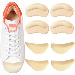 8 Pcs Shoe Fillers & Heel Pads for Loose or Too Big Shoes Toe Cushions & Heel Grips for Women and Men, Comfort Insoles for Heels, Sneakers, Boots Pain Relief & Better Fit(Beige)