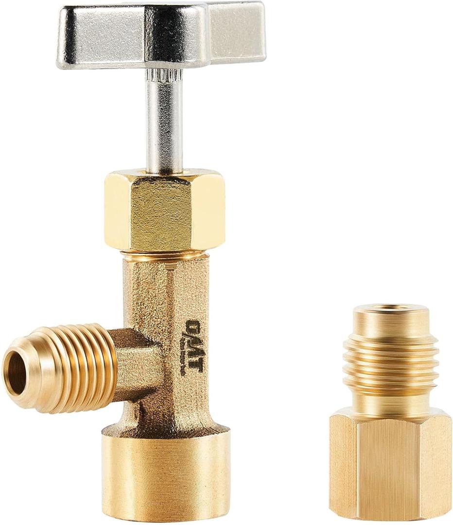Orion Motor Tech R134a Can Tap, Puncture Style R134a Refrigerant Dispenser with Tank Adapter for 1/4" and 1/2" AC Charging Hoses for Refilling Automotive Truck SUV and Other Air Conditioning Systems