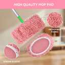 4Pcs Reusable Microfiber Mop Pads Compatible with Swiffer Sweeper, Replacement Wet Mopping pad Refills & Washable Dry Sweeping Cloths for Surface/Hardwood Floor Cleaning（Pink）