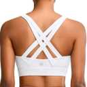 RUNNING GIRL Sports Bra for Women High Support,Molded Cup Strappy Running High Impact Sports Bras for Women (Large, White)
