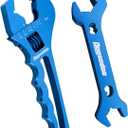 Adjustable AN Fittings Wrench AN Wrench for Hose Fitting Adapters AN Fitting Tool 3AN-16AN Lightweight Aluminum, Blue. With a Double Hose End Fittings Wrench 6AN Socket-AN8 B-nut Blue