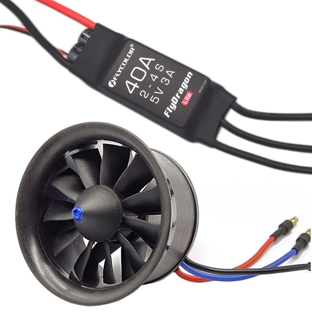 EDF 50mm 4900KV 3S Maximum Thrust 770g 11 Blades Ducted Fan with RC Brushless Motor with ESC 40A(2~4S) Balance Tested for EDF RC Jet Airplane