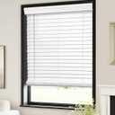 LazBlinds 2-inch Cordless Faux Wood Blinds with Royal Valance, Room Darkening Horizontal Window Blinds, Inside Mount Blinds for Windows - Fit for Window 27'' W x 36'' H - White