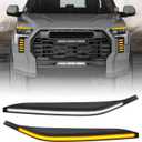 LED Daytime Running Lights For 2022 2023 2024 Toyota Tundra CrewMax SR SR5 Limited Fog Light Headlights DRL Assemblies Replacement black lens (DRL3)