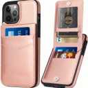iPhone 14 Pro Wallet Case with Credit Card Holder Case for Women Men PU Leather Wallet Case for iPhone 14 Pro Case 6.1 inch (Rose Gold)