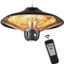 DONYER POWER Electrical Patio Heater, Ceiling Mounted, Outdoor or Indoor Use,1500W (602Black)