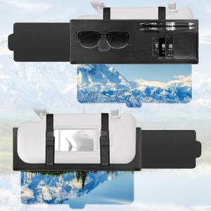 Sun Visor Extender for Car with Side Sunshade, Upgraded UV400 Polarized Car Sun Visor Extension Blocker with Sunglasses Holder, Clips and Straps Design | Anti-Glare Protection Visor for Safe Driving