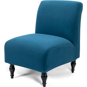 Liykimt Armless Accent Chair Cover Slipcover, Slipper Chair Stretch Spandex Removable for Armless Chair Furniture Protector Covers for Living Dining Room Hotel (Peacock Blue, 1)