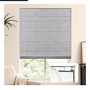 LazBlinds No Tools No Drill Cordless Roman Shades for Windows, Blackout Thermal Insulated UV Blocking Window Blinds, Lightweight Fabric Blinds for Indoor Windows, 34" W x 60" H, Blackout - Grey