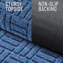OLANLY Front Door Mat Outside Entrance 47x17, Absorbent, Heavy Duty Sturdy Natural Rubber Doormat Indoor Outdoor, Non-Slip, Stain and Fade Resistant, Low Profile Floor Mat for Entryway, Ocean Blue