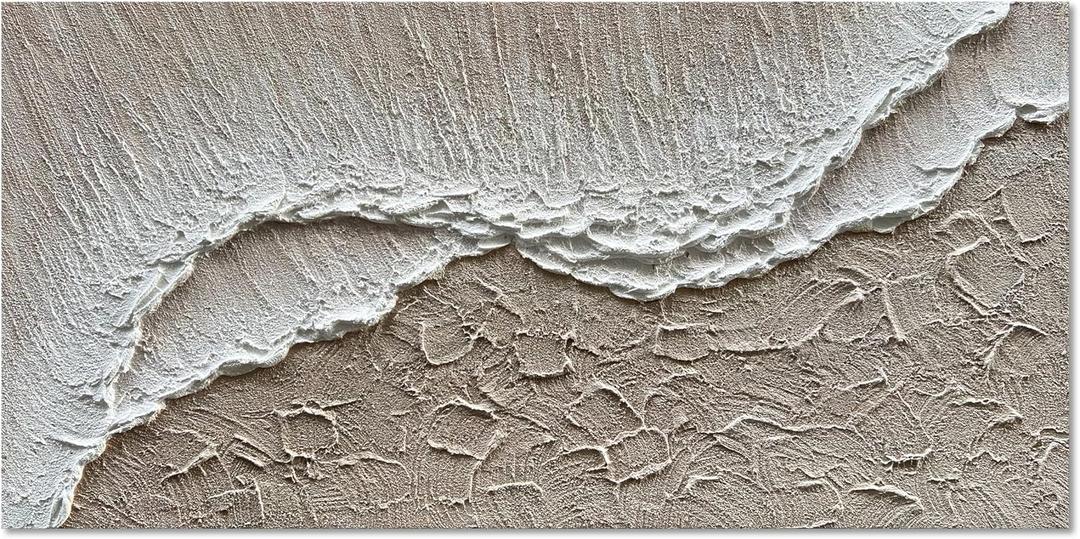 NANKAI Art 24x48 inch Hand painted beach Ocean Wave Landscape Oil Painting Modern Abstract Canvas art Mural Family Wall Decoration Art
