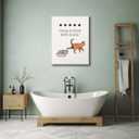 Cat Bathroom Wall Art Would Poop Here Again Pictures Wall Decor Funny Cat Bathroom Canvas Painting Print Funny Apartment Home Modern Artwork Decorations Framed for Bathroom Restroom 12 x 16 inch