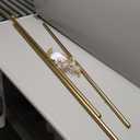 2 Pack Single Curtain Rods, 1Inch Diameter Telescoping Drapery Window Curtain Rod 48-84Inch(4-7ft) Rod Length, Warm Gold