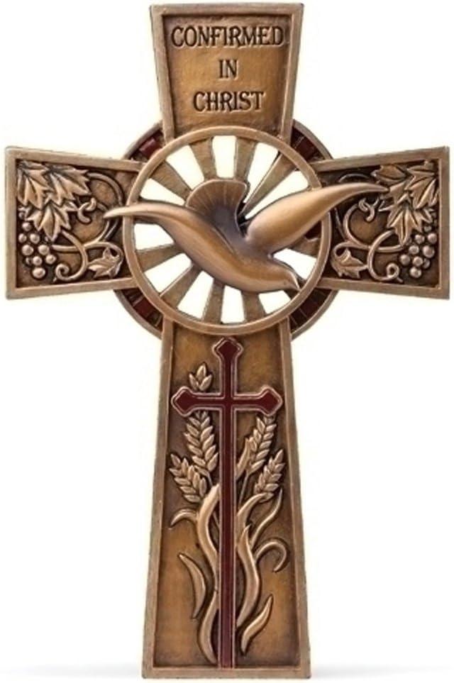 Joseph's Studio by Roman Inc., Confirmation Collection, 7.75"H CONFIRMATION WALL CROSS,Religious Statue, Angel Gifts, Holy Figurine, Patron Saints, Sacrament Gifts, Prayer Home Dcor (7x5x1)