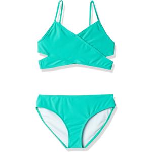 Kanu Surf Girls' Coral Reef Beach Sport Wrap Around Bikini 2-Piece Swimsuit (Blue, S)