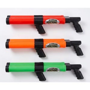 Stream Machine Water Gun Launcher - Double Barrel Water Blaster - Squirt Gun for Outdoor Games - Swimming Pool Toys (Red, Green, Orange)