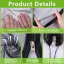 10.8 x 9.8 Ft Black Large Fruit Tree Netting with Zipper and Drawstring, Breathable Mesh Garden Bird Netting Plant Cover, Insect Bird Barrier Net Mesh for Protect Fruits Plants from Squirrel Bugs