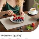 Leetaltree Beige White Placemats Set of 6 - Heat Resistant Non-Slip Place mats for Dining Table, Washable Durable PVC Vinyl Woven Table Mats(Beige White, 6)