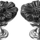 uxcell 2pcs Toilet Button Pusher, Toilet Tank Button, Crystal Toilet Flush Button Helper Pusher for Women Long Nail Black