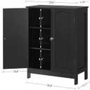 Iwell Bathroom Cabinet, Bathroom Storage Cabinet with 2 Doors & 3 Shelves, for Living Room, Entryway, Kitchen, Home Office, Black, 11.8"D x 23.6"W x 31.5"H