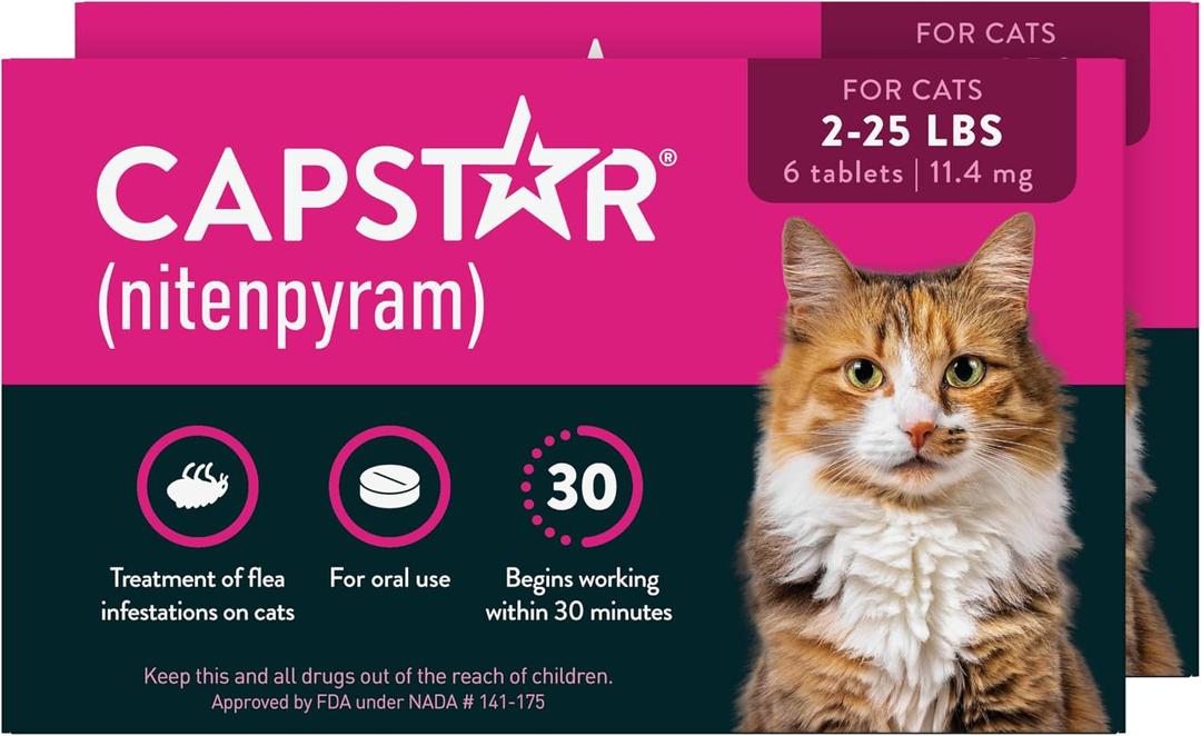 Capstar Oral Flea Tablets Cats 2-25 lbs, Nitenpyram, 12-Dose