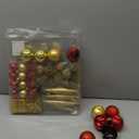 50pcs Red Gold Christmas Ball Ornaments Set, Shatterproof Christmas Tree Decorations Balls, Bolas De Navidad, Christmas Baubles, Champagne Gold Christmas Decorations Indoor for Home Party Gift