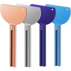 4PCS Toothpaste Squeezer,Tube Squeezer, Metal Tube Presser Tube Roller Tube Wringer Keys Dispenser Roller for Toothpaste Cosmetic Oil Cream Paint Squeezer(4 Color)