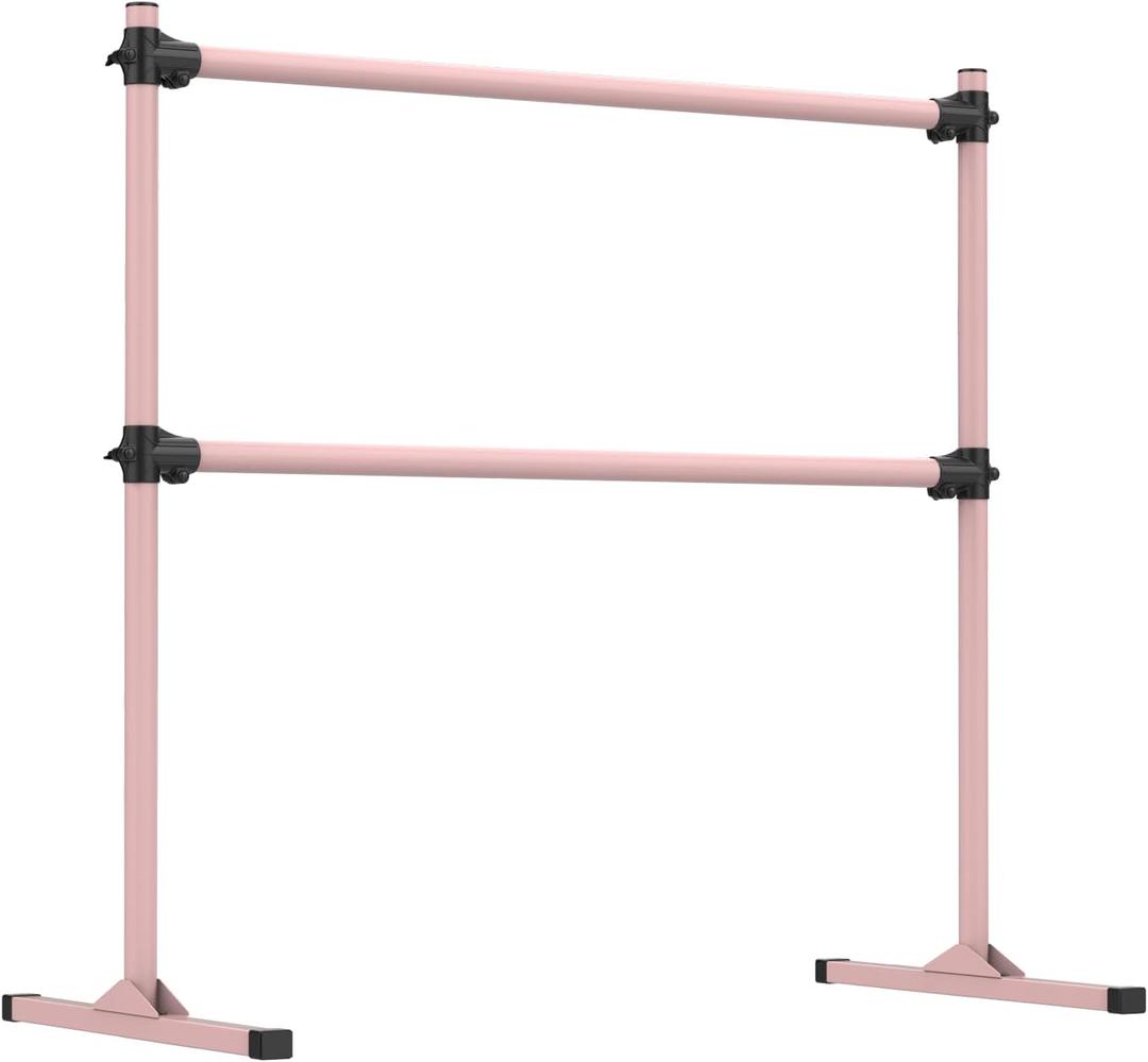 Zlinke 4FT Height Adjustable Ballet Barre, Freestanding Ballet Bar, Heavy Duty Dance Bar Support, Sturdy Construction, Anti-Slip for Kids Adult, Home and Gym Use