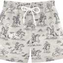 Boys Swim Trunks Beach Board Shorts Quick Dry Toddler Swimsuit Bathing Suits with Mesh Lining