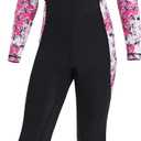 DIVE & SAIL Kids One Piece Long Sleeve Swimsuit Sun Protection Sunsuit Rash Guard