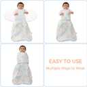 Sleepsack Baby Swaddle, 3-Way Adjustable Wearable Blanket 0-12 Months, Swaddles Newborn Infant Sleep Sack Soft Transition Swaddling Rayon Cotton Sleeping Bag, Sun