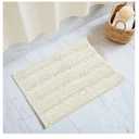 NICETOWN Super Thick Soft Striped Shaggy Chenille Bath Mats, Machine Washable Indoor Outdoor Durable Chenille Doormat, Dry Fast Water Absorbent Mat for Floor Master Bedroom Kitchen (Cream, 32" x 20")