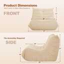 Cansunna Bean Bag Chairs for Adults,Large Togo Chair,Comfy Bean Bag Couch | Giant Teddy Floor Sofa Chair with Non-slip Bottom,Bean Bag Lounger,Fireside Chair for Bedroom,Living Room-Khaki