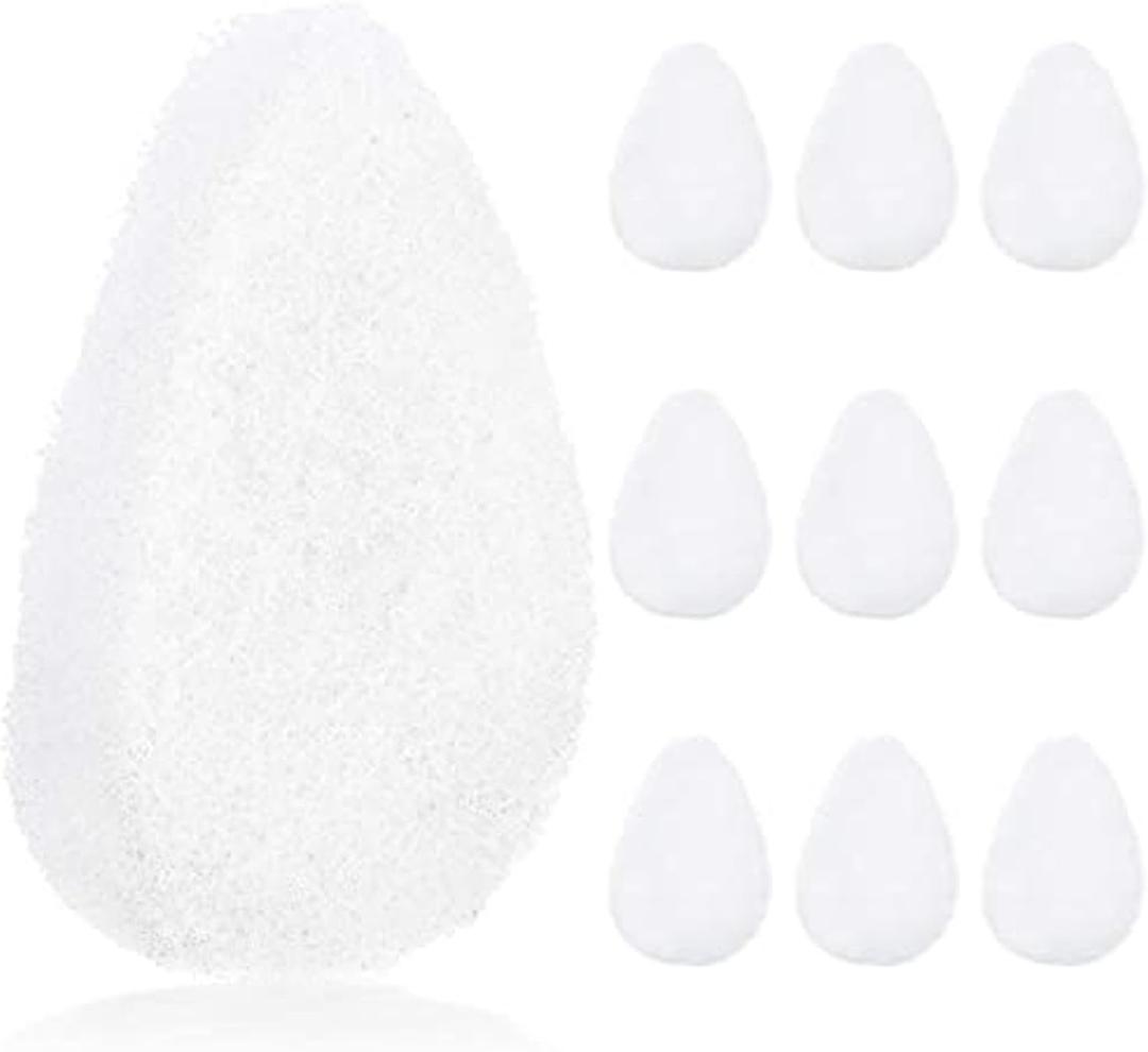 IMPRESA Facial Sponge - Daily Deep Cleansing Face Scrubber - Gentle Exfoliating Pads for Dead Skin Removal - Reusable Face Scrub Pads for Normal to Oily Skin - Pack of 10, White, Regular Puff Style