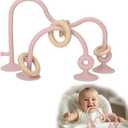 Socub High Chair Toys with Suction Cups for Infant Toddlers 6-12 18 Months, Educational Interactive Table Toys | Silicone Teething Toy | Baby Sensory Chew Toy for Baby Boys Girls (Pink)