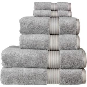 Christy Supreme Hygro 6 Piece Towel Set | Silver Grey | 100% Luxury Supima Cotton | Ultra Soft | Super Absorbent | 650GSM | 2 Bath Towels 2 Hand Towels 2 Face Cloths