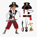 Morph Pirate Costume For Kids - Boys Pirate Outfit - Fun Dress Up Costume For Halloween, Parties, Role Play, Size M