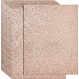 Bright Creations 24 Sheets Rose Gold Glitter Cardstock Paper 8.5 x 11 for Scrapbooking, DIY Projects, Arts and Crafts (280gsm) - Shimmer Cardstock - Glitter Card Stock