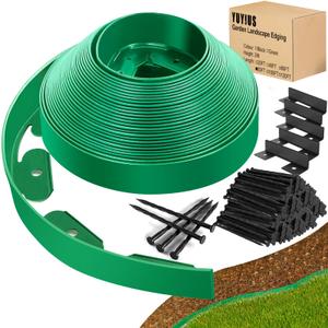 Landscape Edging - Garden Edging Border 80FT 2IN Tall with 120 Stakes, No Dig Lawn Edging for Landscaping for Garden Bed, Yard, 0.15" Thick Flower Bed Border Edging with Connector for Outdoor