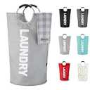 Caroeas 90L Laundry Basket (13 Colors), Waterproof Laundry Hamper, Laundry Bag with Padded Handles, Clothes Hamper, Collapsible Laundry Basket Easy Storage